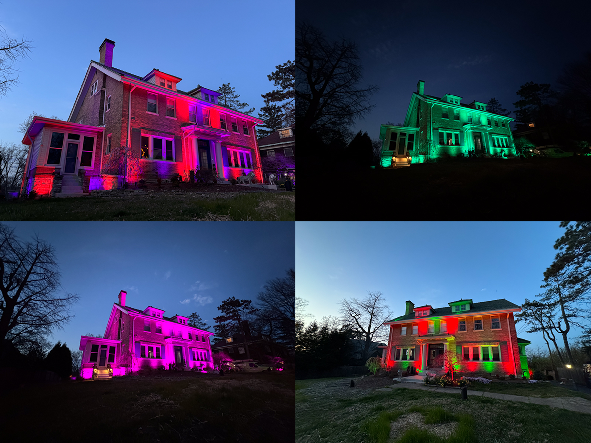 Colorful Landscape Lighting: Cincinnati Christmas in July