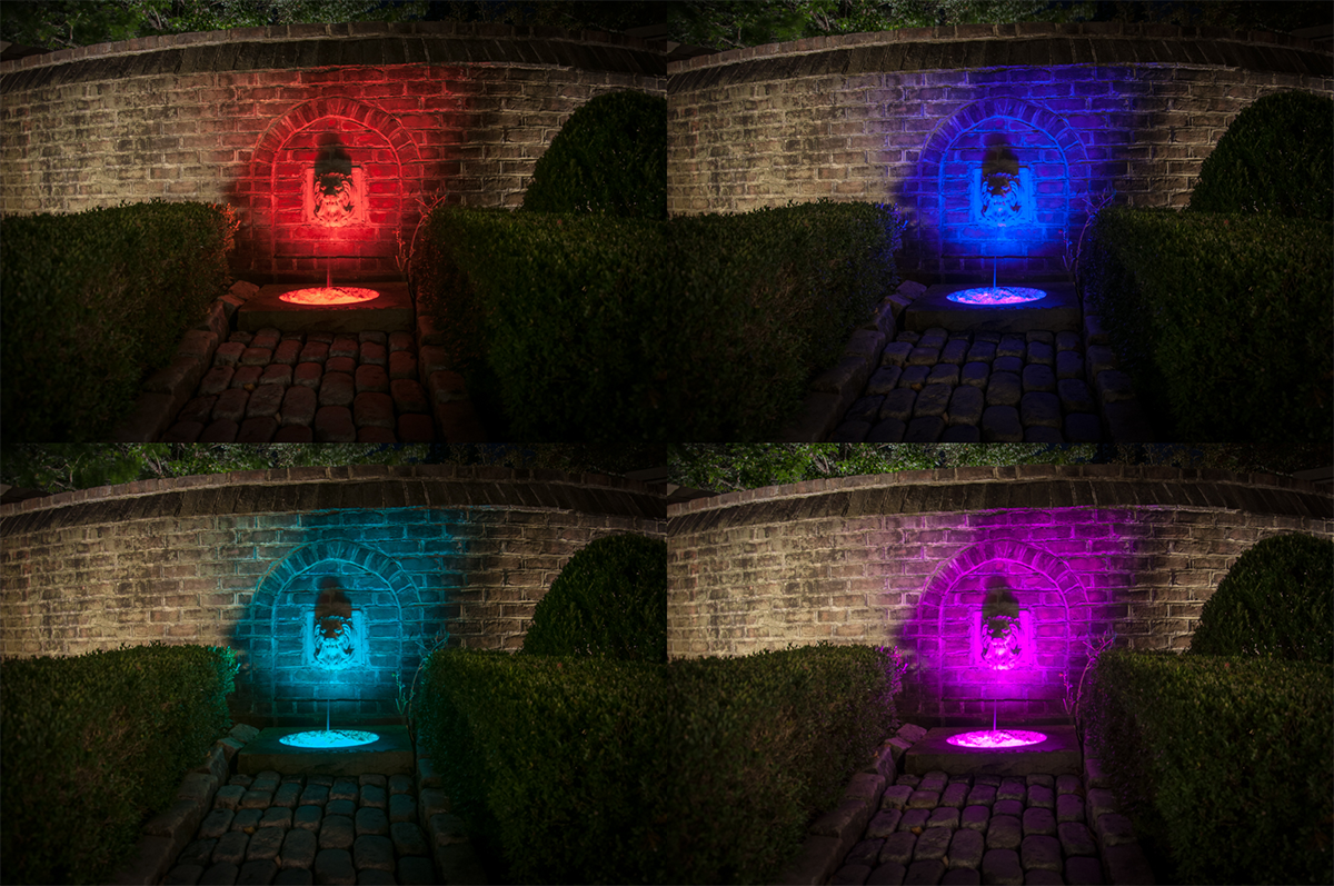 Colorful Landscape Lighting: Cincinnati Christmas in July