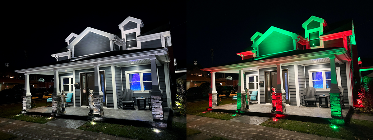 Colorful Landscape Lighting: Cincinnati Christmas in July